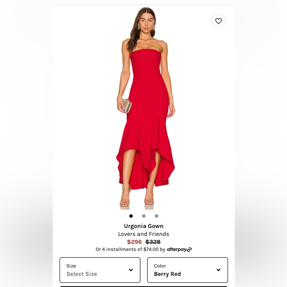 Lovers and Friend Urgonia Gown in berry red size Medium